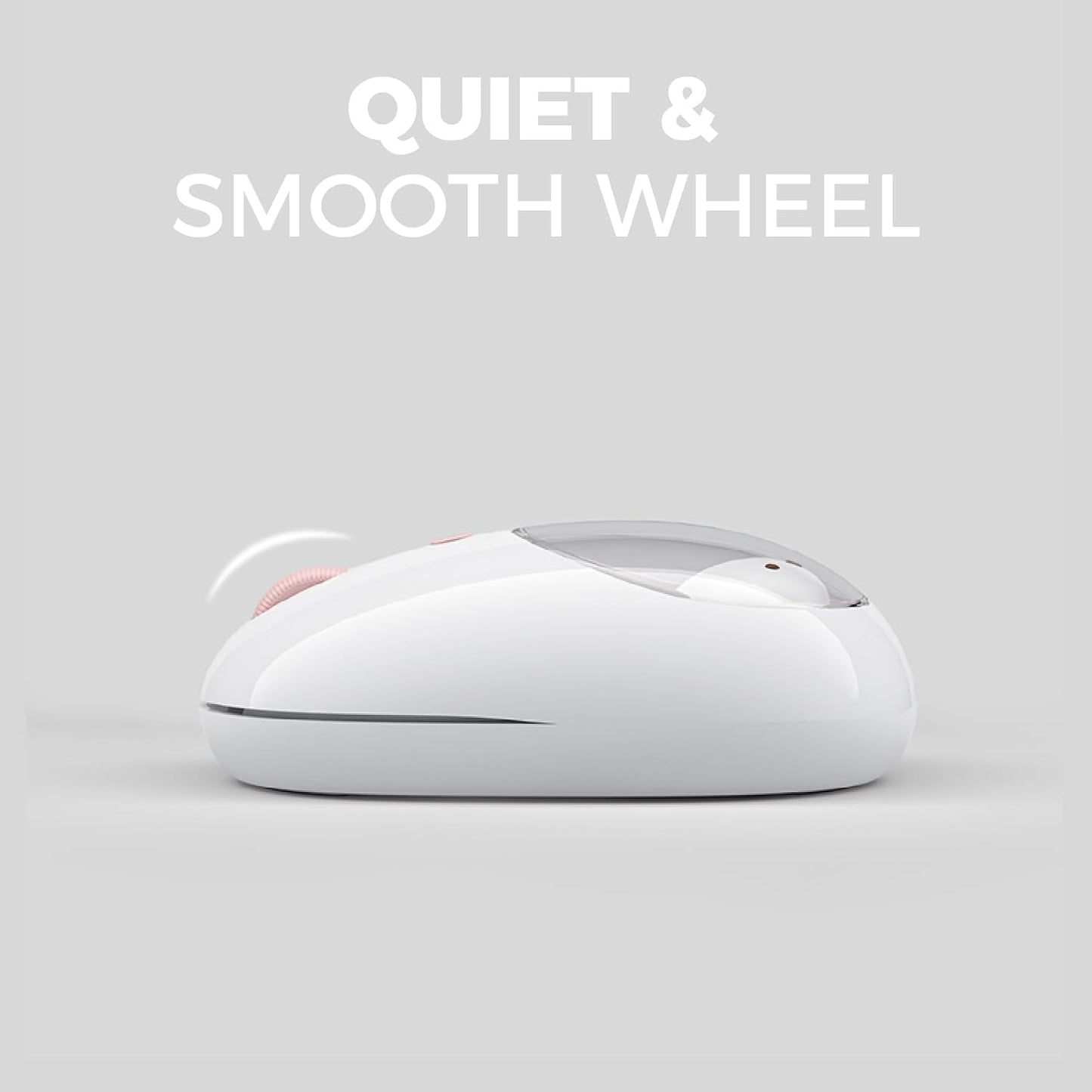 MIPOW×Miffy Bluetooth Wireless Mouse, Compact Portable for Laptops &amp; Tablets. Smooth Tracking, Works with Windows &amp; MacOS, Pale Pink