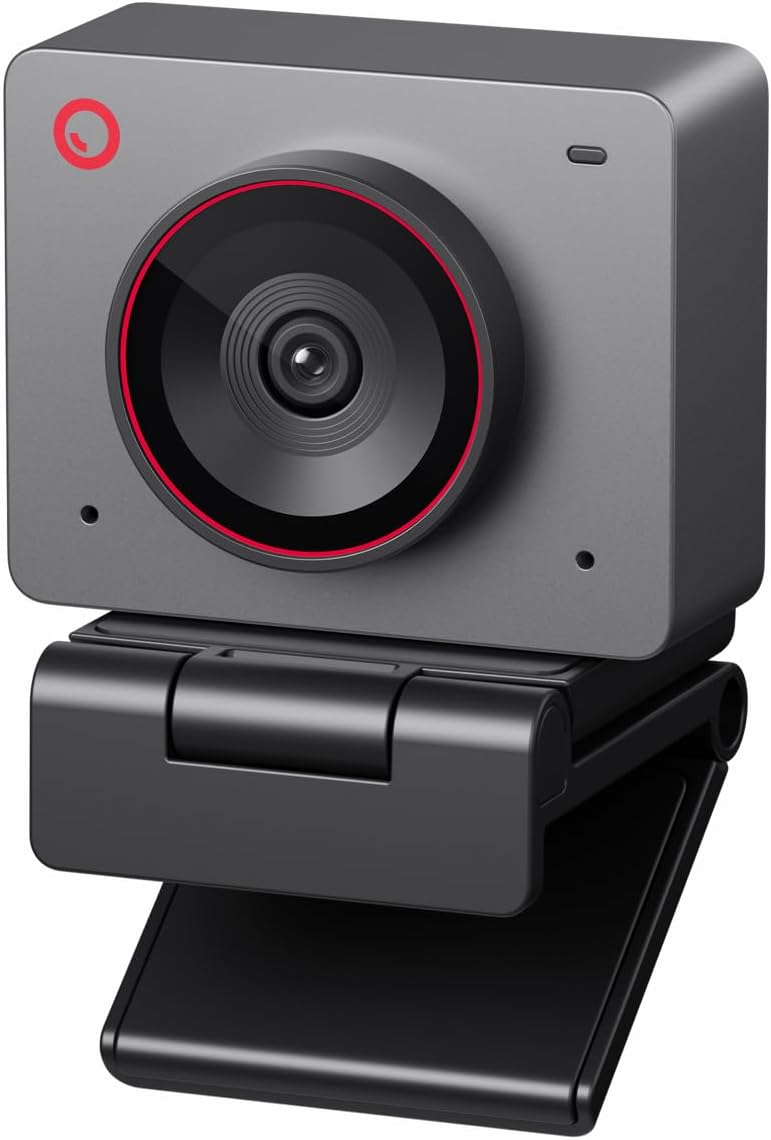 OBSBOT Meet 2-4K Webcam for PC with 1/2" Sensor, AI Framing & Autofocus | Beauty Mode, Lightweight, Gesture Control, HDR, Dual Microphone, 60 FPS, Web Cam for Streaming, Meeting, Gaming. (Space Grey)