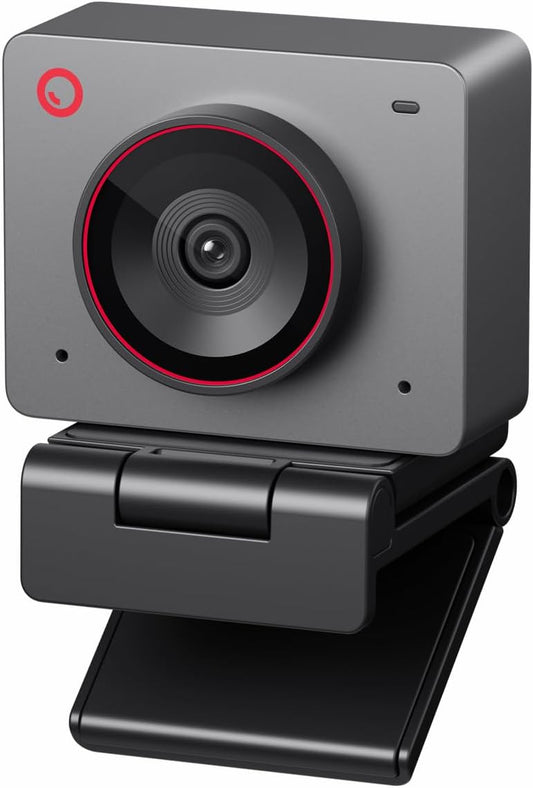OBSBOT Meet 2-4K Webcam for PC with 1/2" Sensor, AI Framing & Autofocus | Beauty Mode, Lightweight, Gesture Control, HDR, Dual Microphone, 60 FPS, Web Cam for Streaming, Meeting, Gaming. (Space Grey)