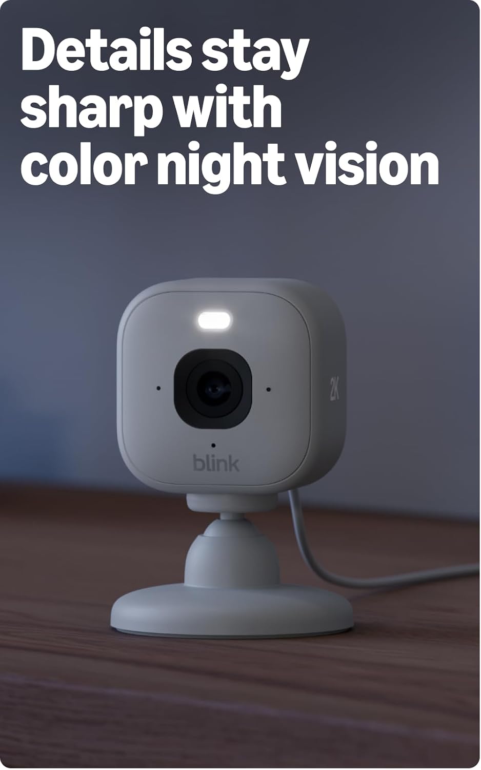 Blink Mini 2K+ (newest model) – Plug-in Home &amp; Pet Indoor Security Camera with 2K video resolution, night vision, enhanced audio, motion detection – 2 cameras (White)