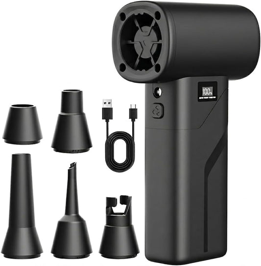 Compressed Air Duster 110,000 RPM – Cordless Electric Air Duster | 4-Speed Rechargeable Air Blower for PC Cleaning, Keyboard, Car, Camera & Canned Air Alternative
