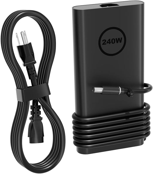 240W Slim Gan Charger Compatible with Dell G16 G15 G7 G5 Alienware x17 x16 x15 M18x X51 17 15 Precision 7780 7770 7680 7670 7560 3260 3551 Laptop, Performance TB16 TB15 Dock