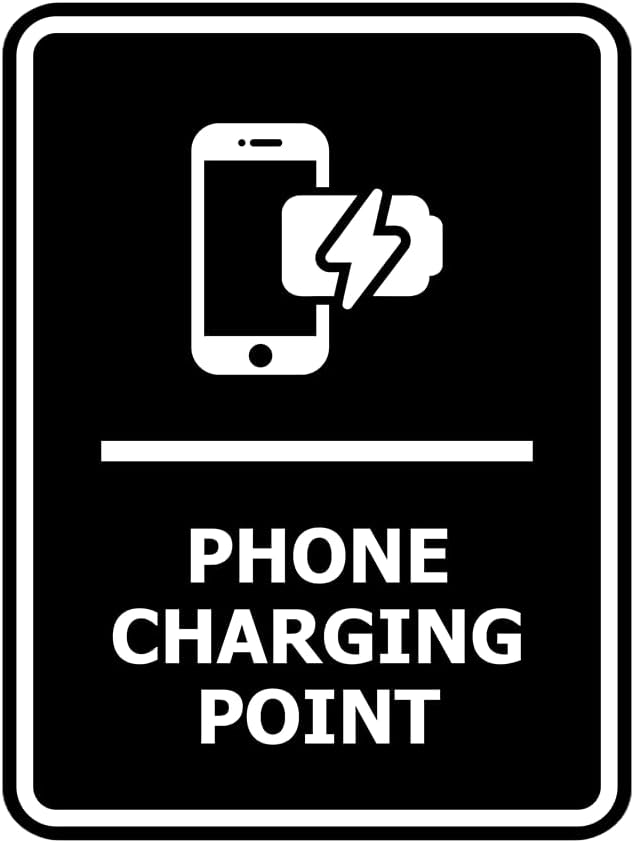 Portrait Round Phone Charging Point | Easy Installation (Black) - Medium