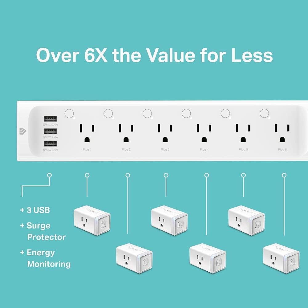 Kasa Smart Plug Power Strip HS300, Smart Outlet, No Hub Required