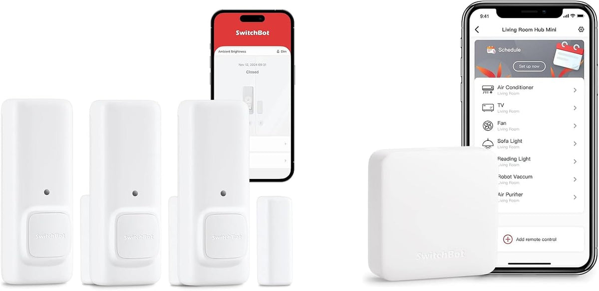 SwitchBot Door Alarm Contact Sensor(3 pack) & SwitchBot Hub Mini Smart Remote
