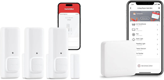 SwitchBot Door Alarm Contact Sensor(3 pack) & SwitchBot Hub Mini Smart Remote