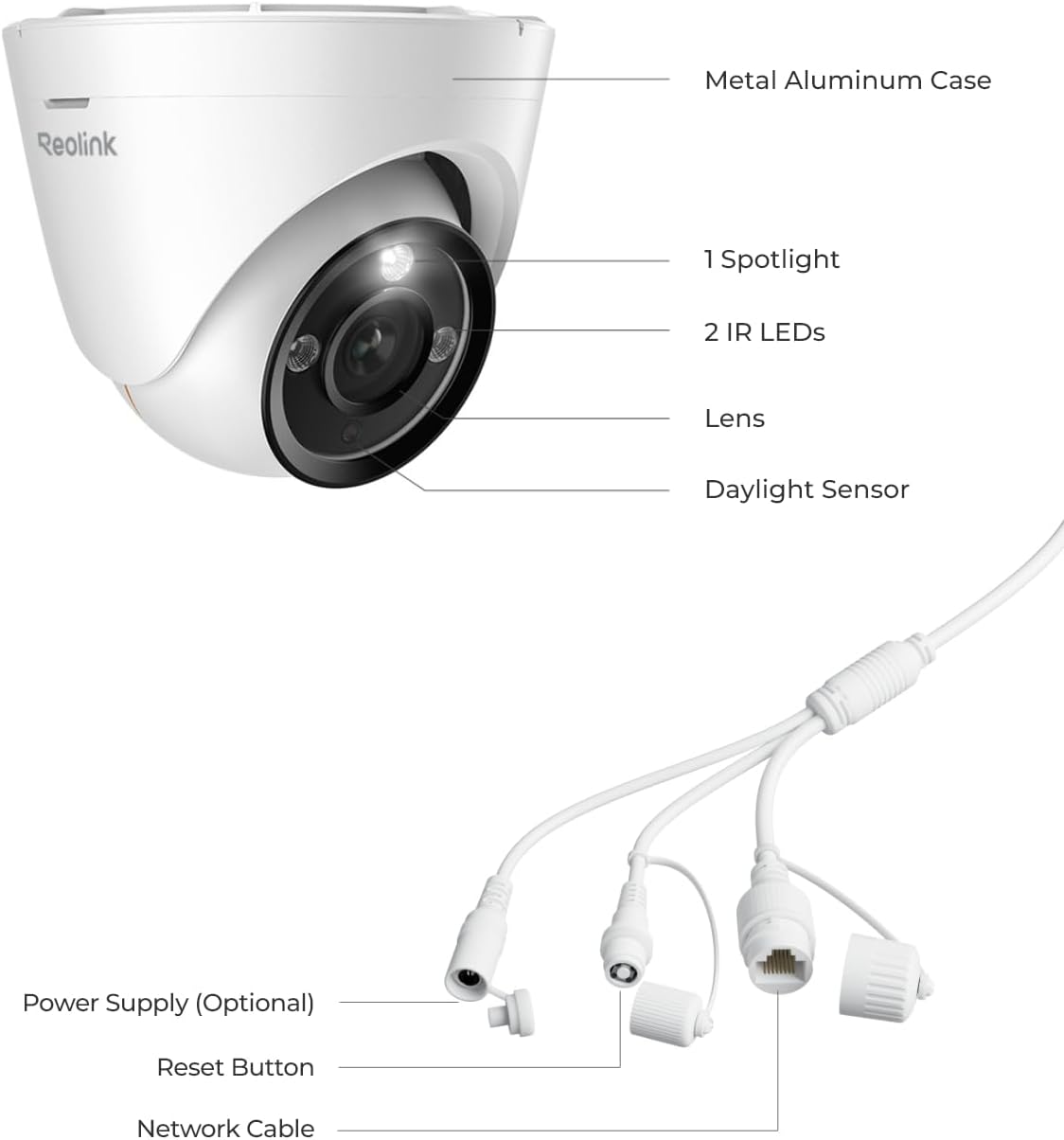 REOLINK RLC-1224A 12MP Dome Outdoor PoE Camera for Home Security | Human/Vehicle/Pet Detection, 700lm Color Night Vision, 2 Way Talk, Up to 512GB microSD Card, 24/7 Recording, No Monthly Fee