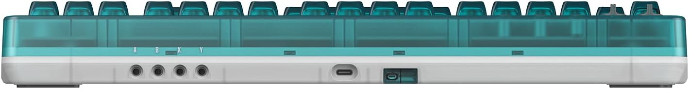 8BitDo Retro 87 Mechanical Keyboard, Hot Swappable Wireless Gaming Keyboard with RGB Backlight, Bluetooth/2.4G/USB-C, Linear Switches, Dual Super Buttons for Windows PC & Android - Clear Blue