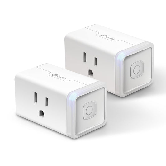 Kasa Smart Plug Mini 15A, Apple HomeKit Supported, Smart Outlet Works with Siri, Alexa &amp; Google Home, UL Certified, App Control, Scheduling, Timer, 2.4G WiFi Only, 2 Count (Pack of 1) (EP25P2), White