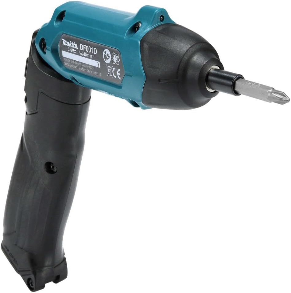 Makita DF001DW 3.6V Lithium-Ion 1/4" Hex Screwdriver Kit, Teal, 3.6V