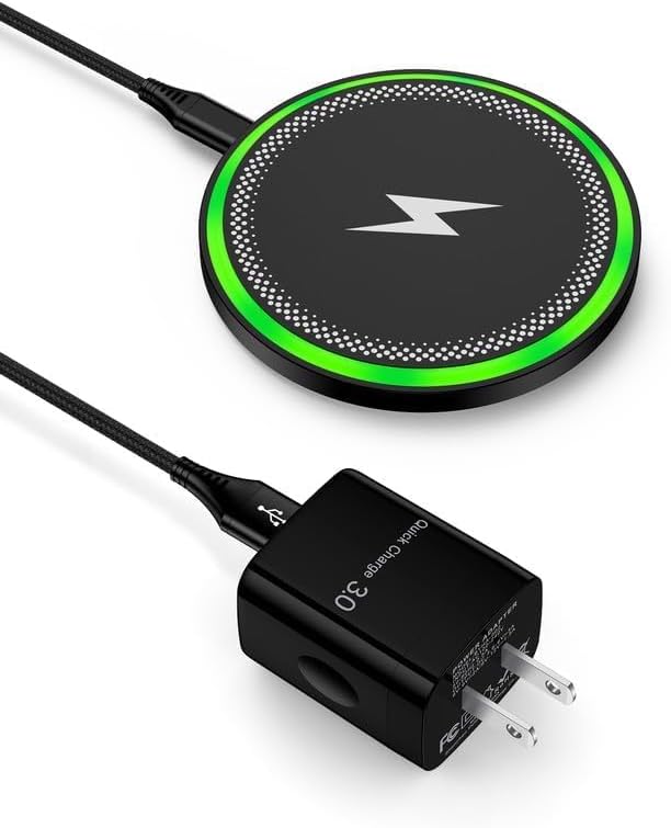 Wireless Charger Samsung S26, 15W Android Wire Less Charging Pad for Galaxy | Fast Charging Station with Block for S26 Ultra S25 S24, Google Pixel 10 Pro XL/9a Android iPhone 17 16 Cargador inalámbrico