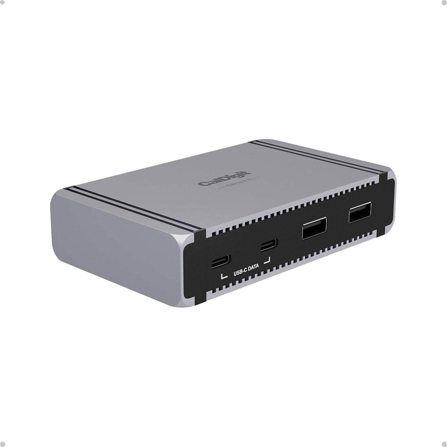 CalDigit E5 - Thunderbolt 5 Element 5 Hub - 9 Ports, 4 x Thunderbolt 5/USB4 v2, 3 x USB-A & 2 x USB-C 10Gb/s, Single 8K, Dual 6K/8K, or Two 4K@240Hz Displays, 90W Charging, 0.8m Cable 180W PSU