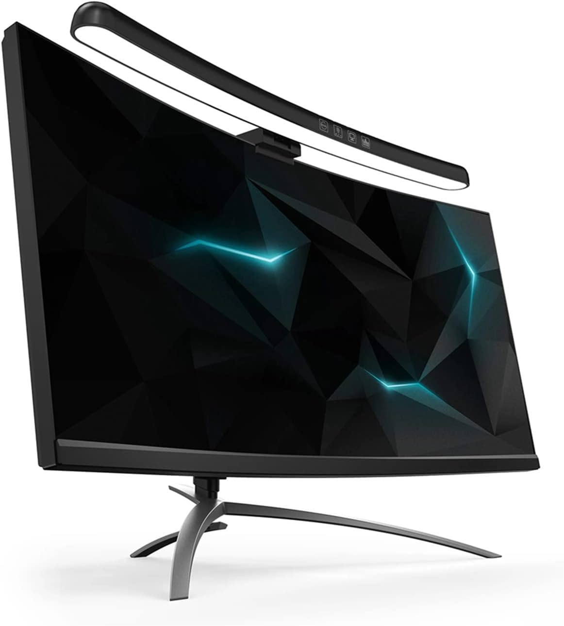 Computer Monitor Lamp, Curved Screen Monitor Light Bar for Eye Caring, Touch Dimming, No Screen Glar e, 7 Color RGB Light Effect, USB C LED Computer Lamp for Desk,Gaming