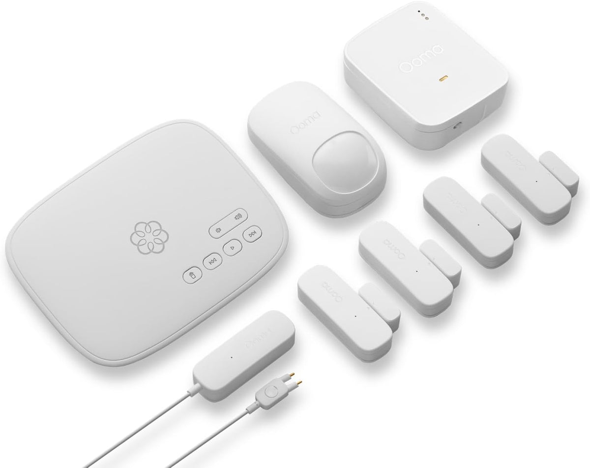 ooma Siren, Works with Smart Home Security. No Contracts and Free self-Monitor Plan. Optional Professional Monitoring, Motion, keypad, Door/Window, Water Sensor, and Garage Door Sensor.,White