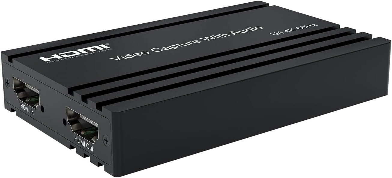 4K@60Hz HDMI Video Capture Card with Audio Mixing - HDCP 2.2/HDR10 Support, USB-C Plug & Play, UVC/UAC Compliance for Streaming, Gaming & Recording (Windows/MacOS)