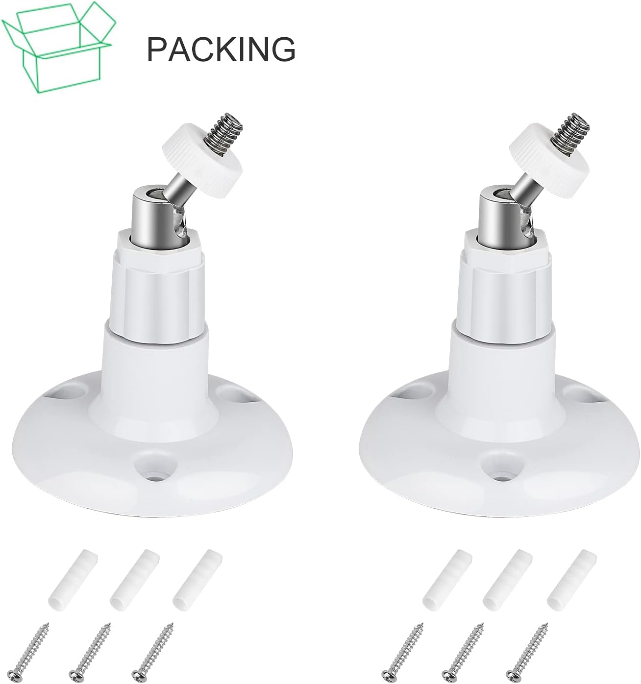 2Pack Adhesive Wall Mount for Ring Stick Up Cam & Ring Outdoor Cam Plus, 360 Degree Adjustable Bracket for Your Surveillance Camera, 2 Ways Installation Without Drilling (Not Include Any Camera)