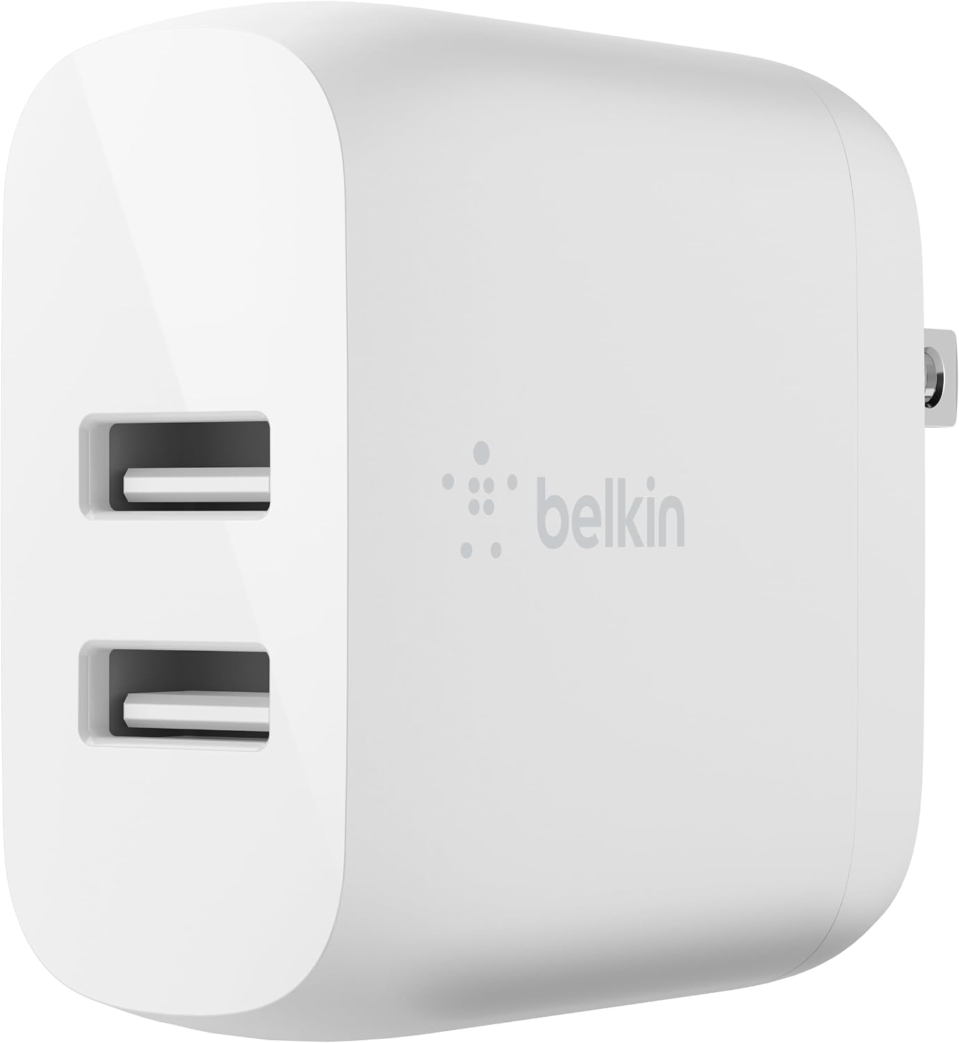 Belkin 24W Dual Port USB Charger Block, Fast Charging for Travel | iPhone Charger Fast Charging, iPhone 17, Air, Pro, Pro Max, iPad, AirPods, Samsung Galaxy S25, Switch 2