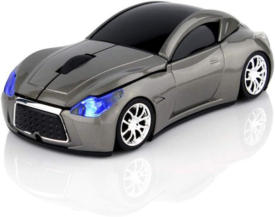Ai5G Race Car Mouse Wireless Sports Car Shaped Mouse 2.4Ghz Computer Optical Mice with Led Light for Desktop Laptop