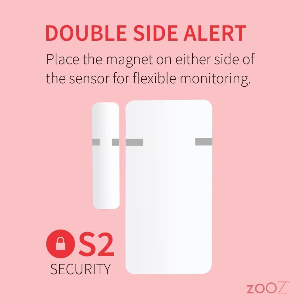Zooz 800 Series Z-Wave Long Range Open|Close XS Sensor ZSE41 800LR for Door, Window, and Gate Monitoring. Hub Required (Sold Separately). Compatible with SmartThings, Hubitat, and Ring Alarm.
