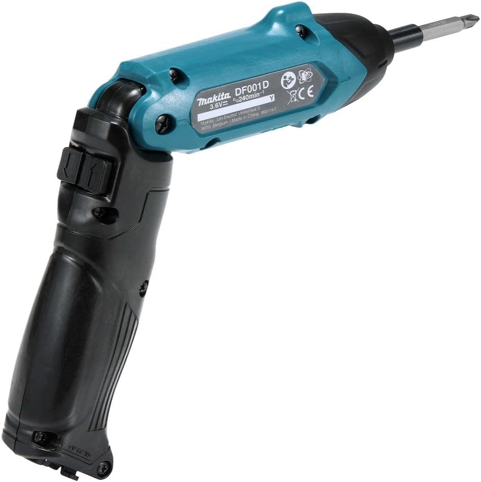 Makita DF001DW 3.6V Lithium-Ion 1/4" Hex Screwdriver Kit, Teal, 3.6V