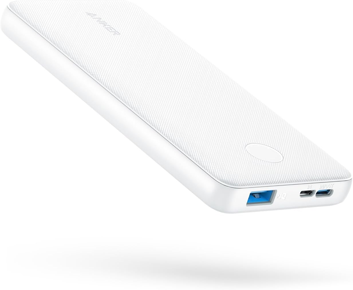 Anker Power Bank, 10,000mAh Portable Charger, PowerIQ USB-C Battery Pack | 5V / 3A High-Speed Charging, for iPhone, iPad, and More, Ultra-Compact Travel-Ready Design (White)