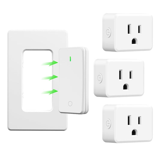 Greencycle Remote Control Outlet 3 Pack,Detachable Wireless Light Switch