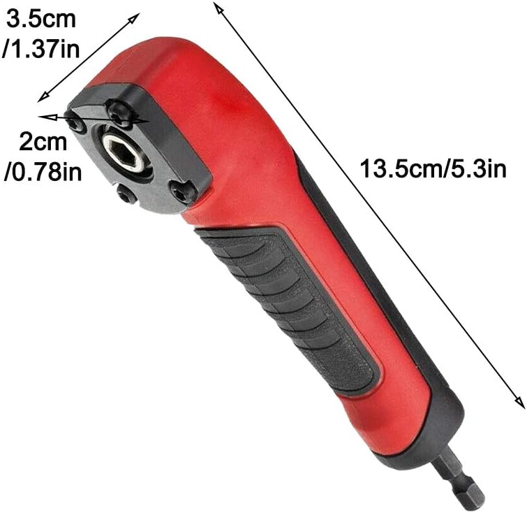 Right Angle Attachment Electric Screwdriver Repair 90 Degree Corner Device, ABS Handle Screwdriver Socket Adapter Drill Bit Corner Adapter for 18v Impact Driver and Drill Bit, (Size:13.5x3.5x2cm)