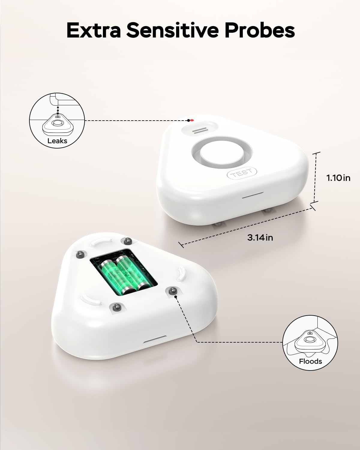 Water Detector Sensor,Water Leak Detectors for Home with App Alerts,Water Alarm with 120db Adjustable Alarm,500ft Transmission for Basement, Bathroom, Laundry, No Hub Required (Support 2.4G)