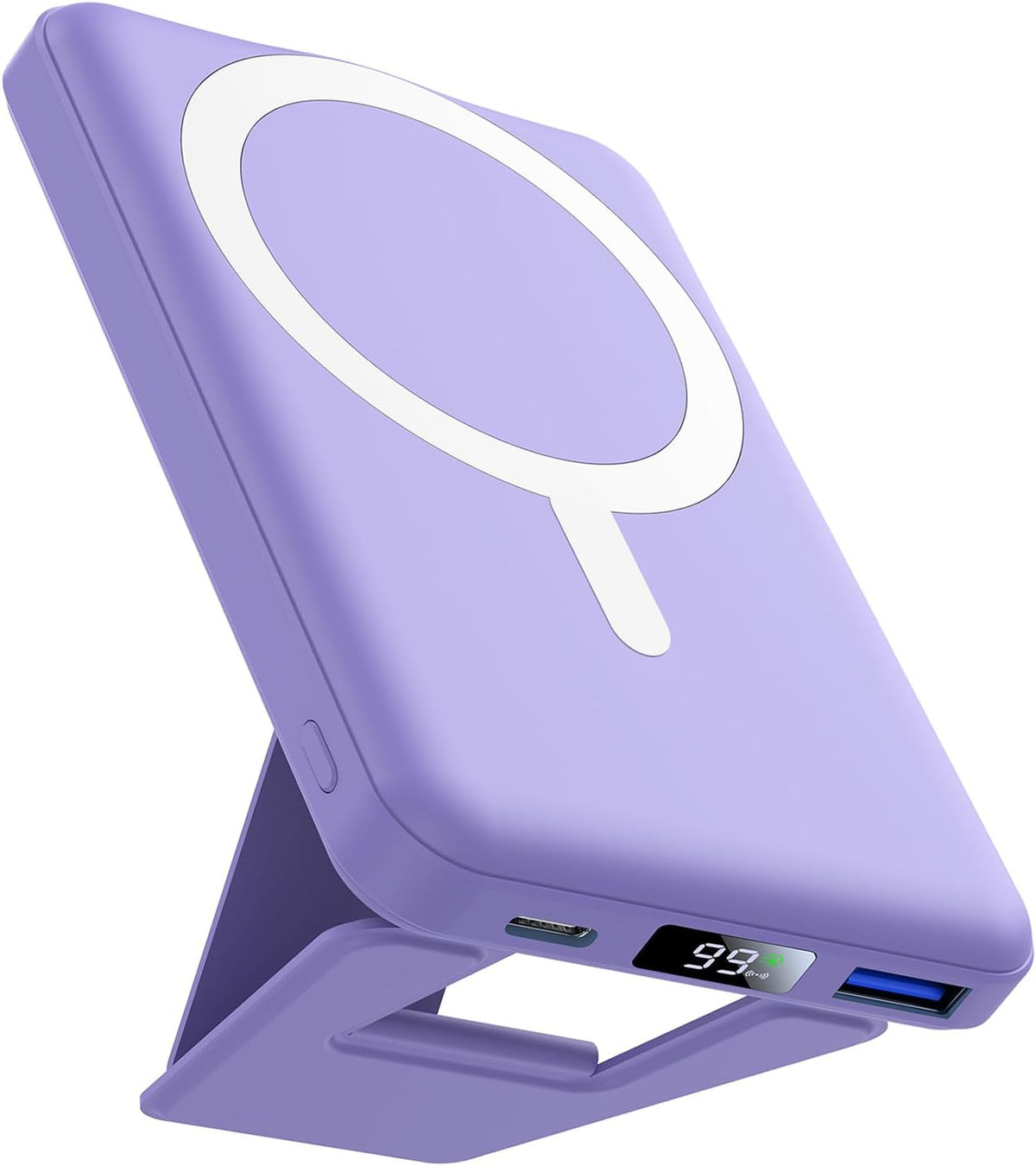 AOGUERBE for Magsafe Power Bank, 10000mAh Foldable Wireless Portable Charger with LED Display, 3 in 1 Magnetic Battery Pack with 22.5W Fast Charging for iPhone 17/16/15/14/13/12 Pro/Pro Max/Plus/Mini