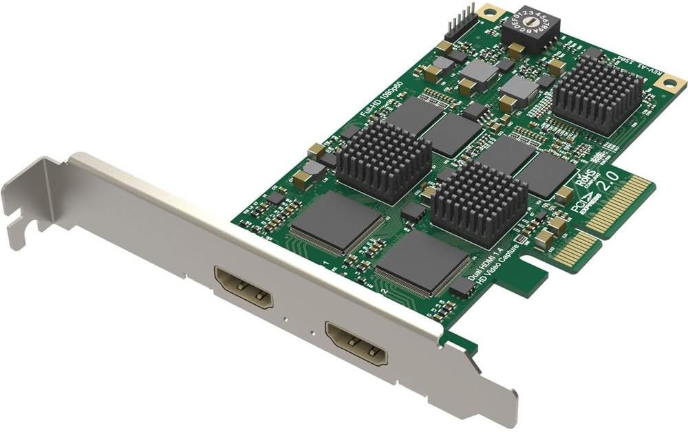 Magewell Pro Capture Quad HDMI 11100 – 4-Channel HDMI Capture Card (4× HDMI in) with FPGA Video Processing, Up to 2048×2160 Input, PCIe Gen2 x 4, Low Latency