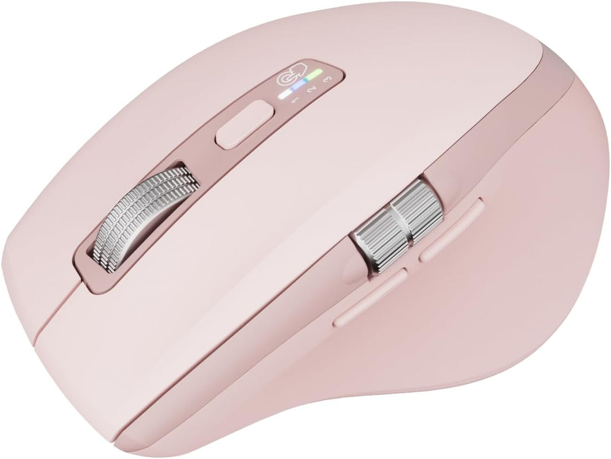 INFINMIND Wireless Bluetooth Side Scroll Mouse with Multi-Device, Ergonomic Computer Mice with Smart Flying Scroll, Quiet Click 4-Level DPI for Computer, Laptop, iPad, Tablet, MacBook (Black)