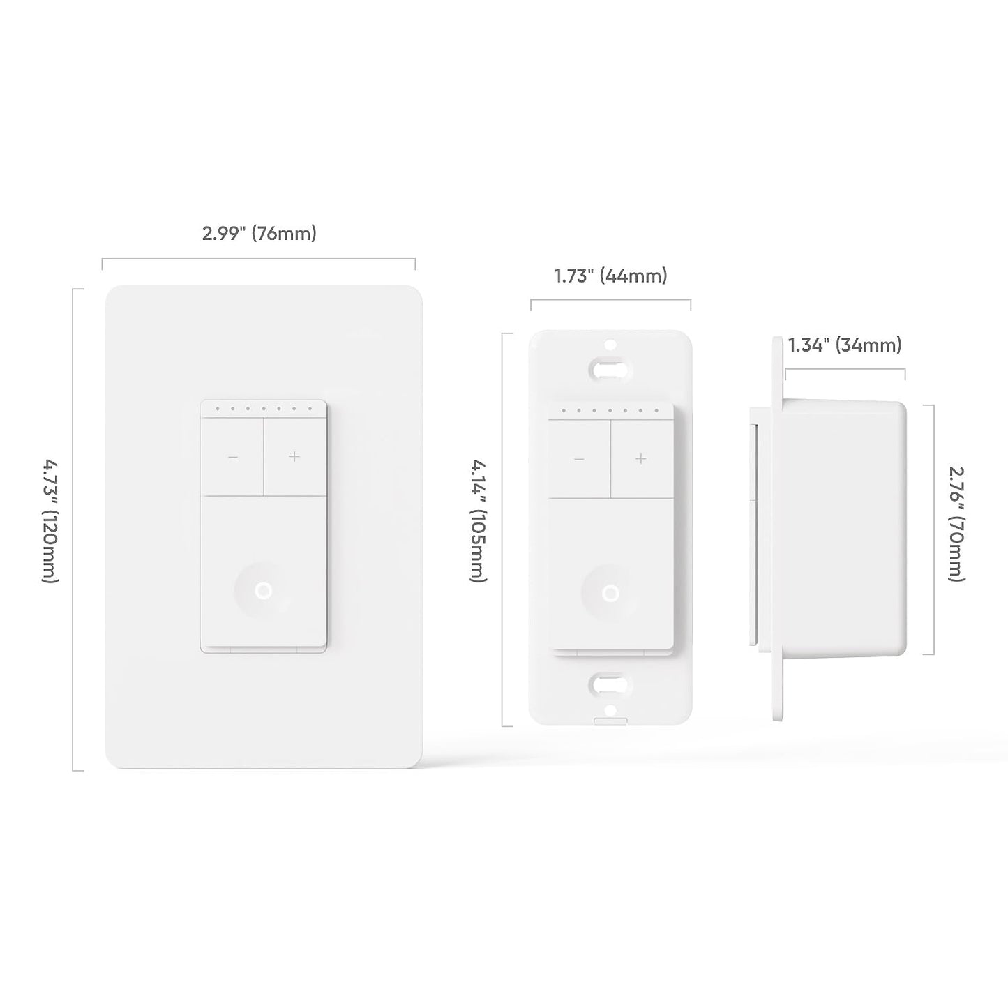 TREATLIFE Smart Dimmer Switch 4 Pack, Single Pole 2.4GHz Wi-Fi Smart Light Switch Works with Alexa and Google Assistant, Neutral Wire Needed, Schedule, Remote Control, FCC Listed
