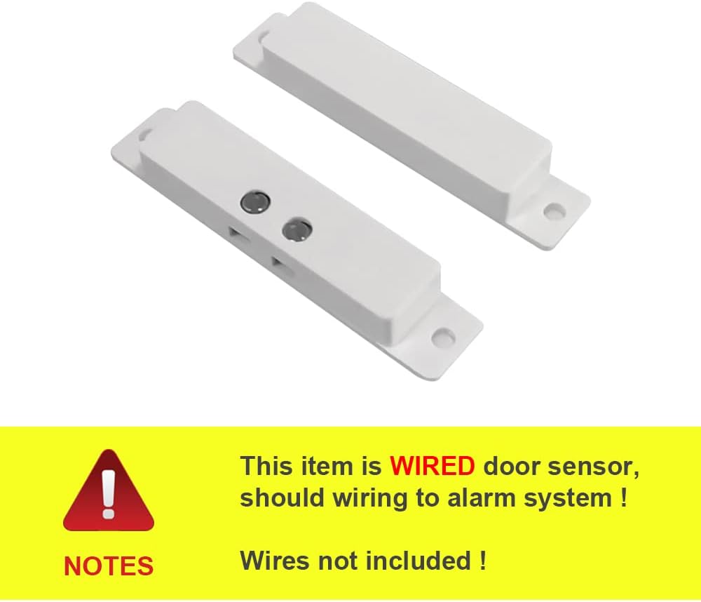 20 Sets NC Magnetic Contacts Window Door Sensor Surface-Mounted Reed Switch Alarm with Double Side Tape