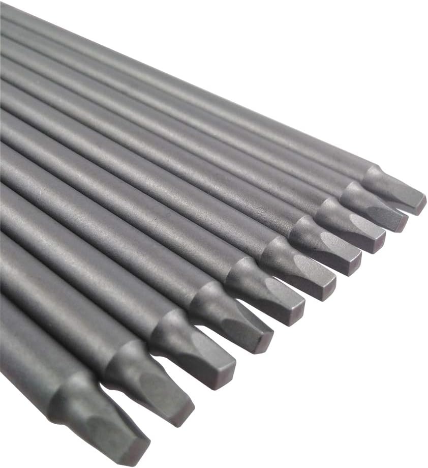 Wolfride 10pcs Square Head Bits #2 Square Drive Bit Set 1/4-Inch Shank Tip Bit #2 Long Magnetic Square Head Screwdriver Bits 5.9 Inch Length