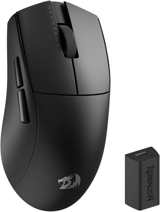 Redragon M916 Wireless 49G Ultra-Light Gaming Mouse 26K DPI Remapping Keys | 4K Polling Rate, Dedicated for FPS Gamers, Redefine Keybinding Macro, Ergonomic Grip Body Comfort
