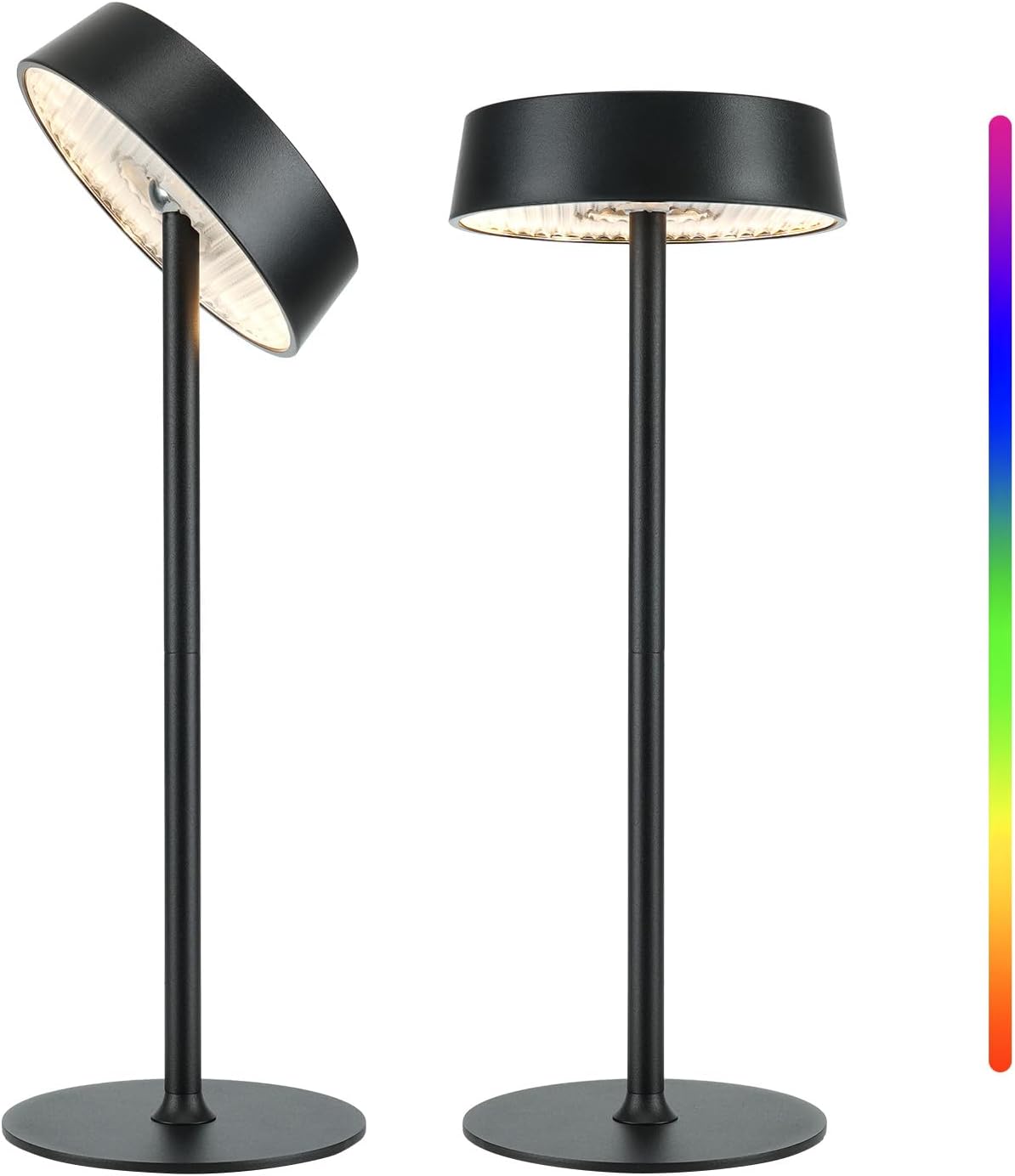 EZVALO Cordless Lamp, Rechargeable Table Lamp, Battery Operated | Portable Outdoor Waterproof, 3 Color Temps RGB, Dimmable Touch Control, LED Memory Function, Restaurant Dining Patio Kitchen