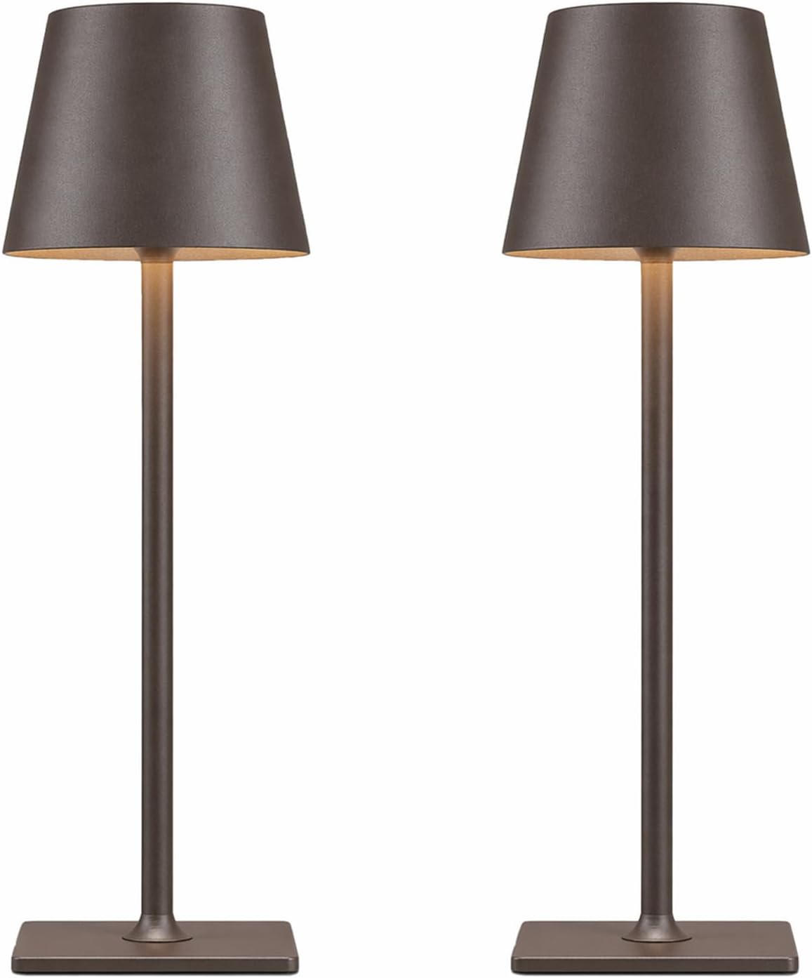 Yogaret Gold Rechargeable Cordless Table Lamp, Battery Operated, 2 Pack | 6000mAh battery lamps waterproof wireless portable design for outdoor patio, dining tables, kitchens, restaurants home bar