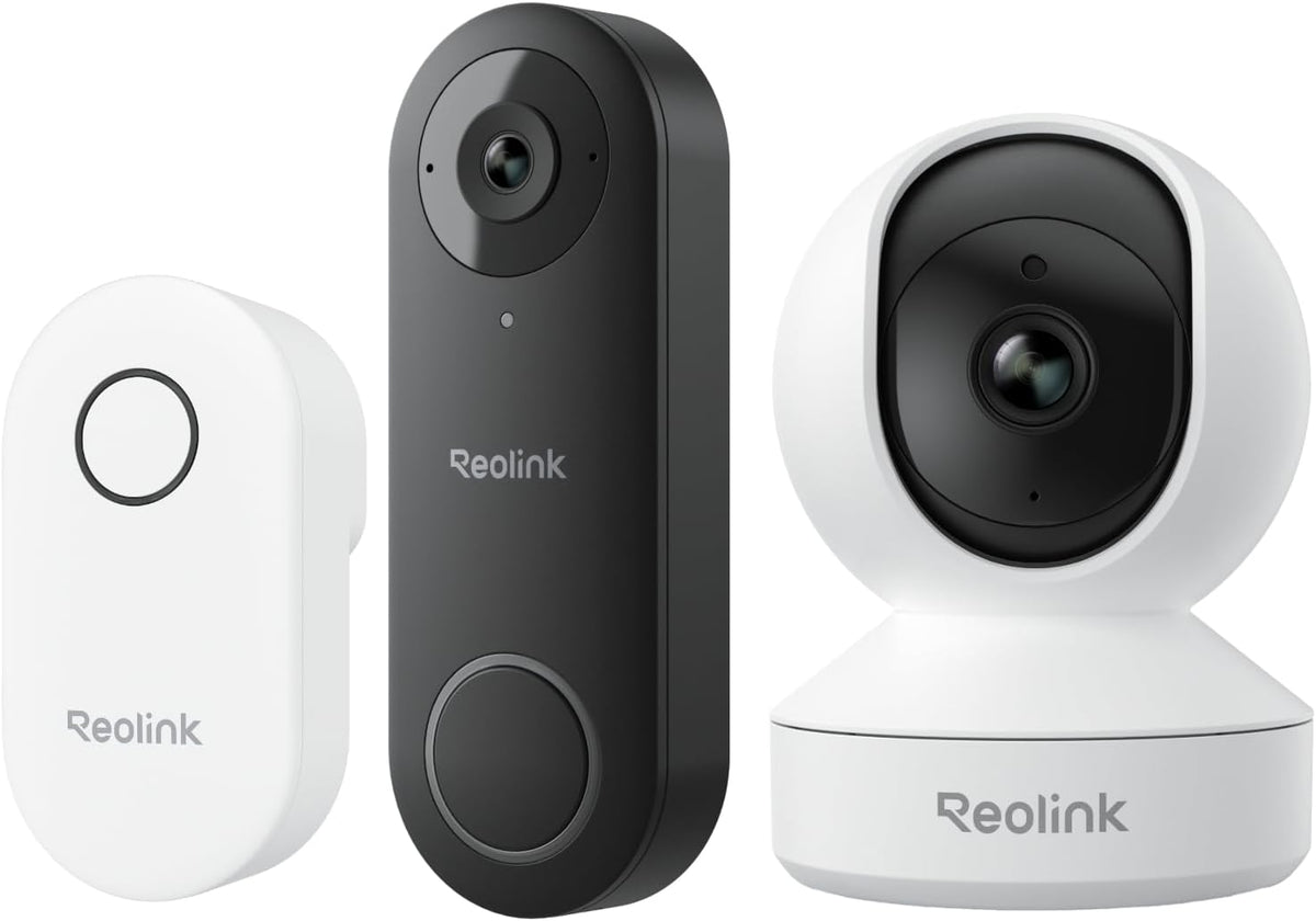 REOLINK Video Doorbell WiFi Camera with 4MP Indoor Camera E1 Bundle, Remote Control in One App, No Subscription Fee, Local Storage, Smart Detection