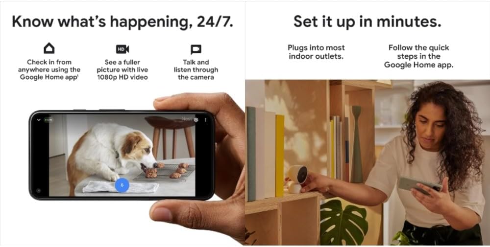 Google Indoor Nest Security Cam 1080p (Wired) - 2nd Generation - Non-Retail Packaging - Snow