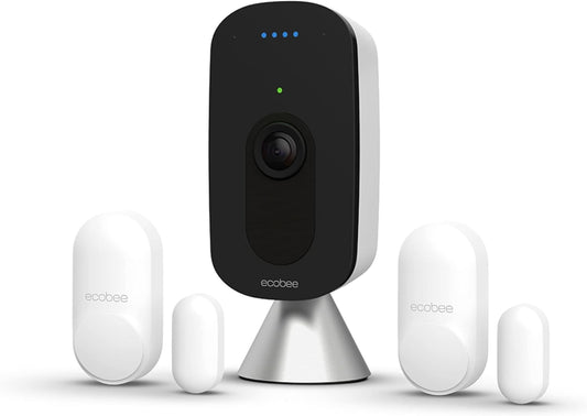 ecobee SmartCamera Smart Security Bundle with ecobee Smart Camera Indoor WiFi Security Camera and 2 Pack SmartSensor for Doors & Windows - Wifi Contact Sensor for Home Security, Energy Savings - Compatible with Smart Thermostats