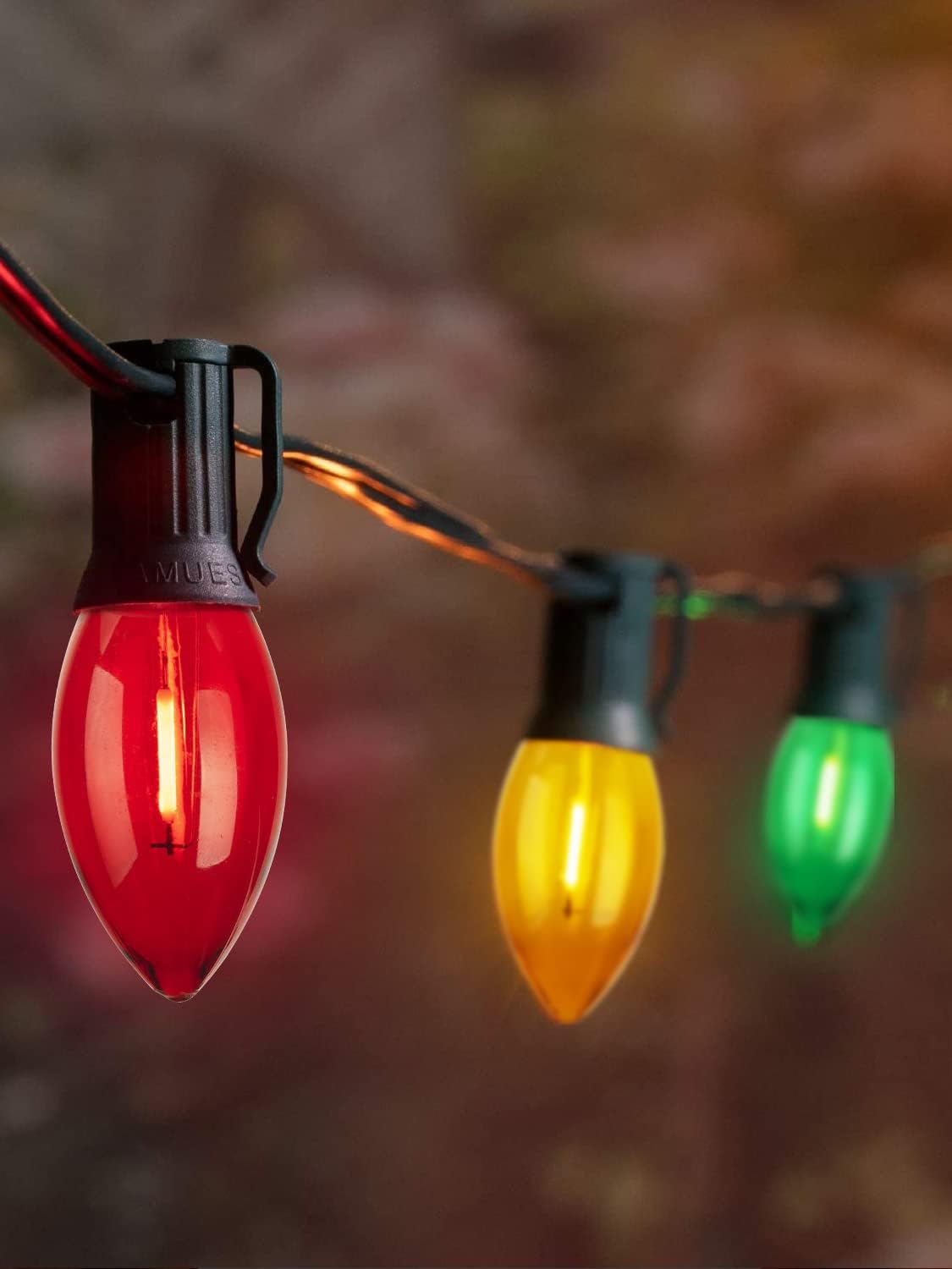 C9 LED Christmas Replacement Bulbs E17 Base Multicolor 25 Pack