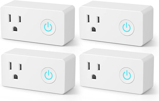 BN-LINK WiFi Heavy Duty Smart Plug Outlet, No Hub Required with Timer Function, White, Compatible with Alexa and Google Assistant, 2.4 Ghz Network Only (4 Pack)