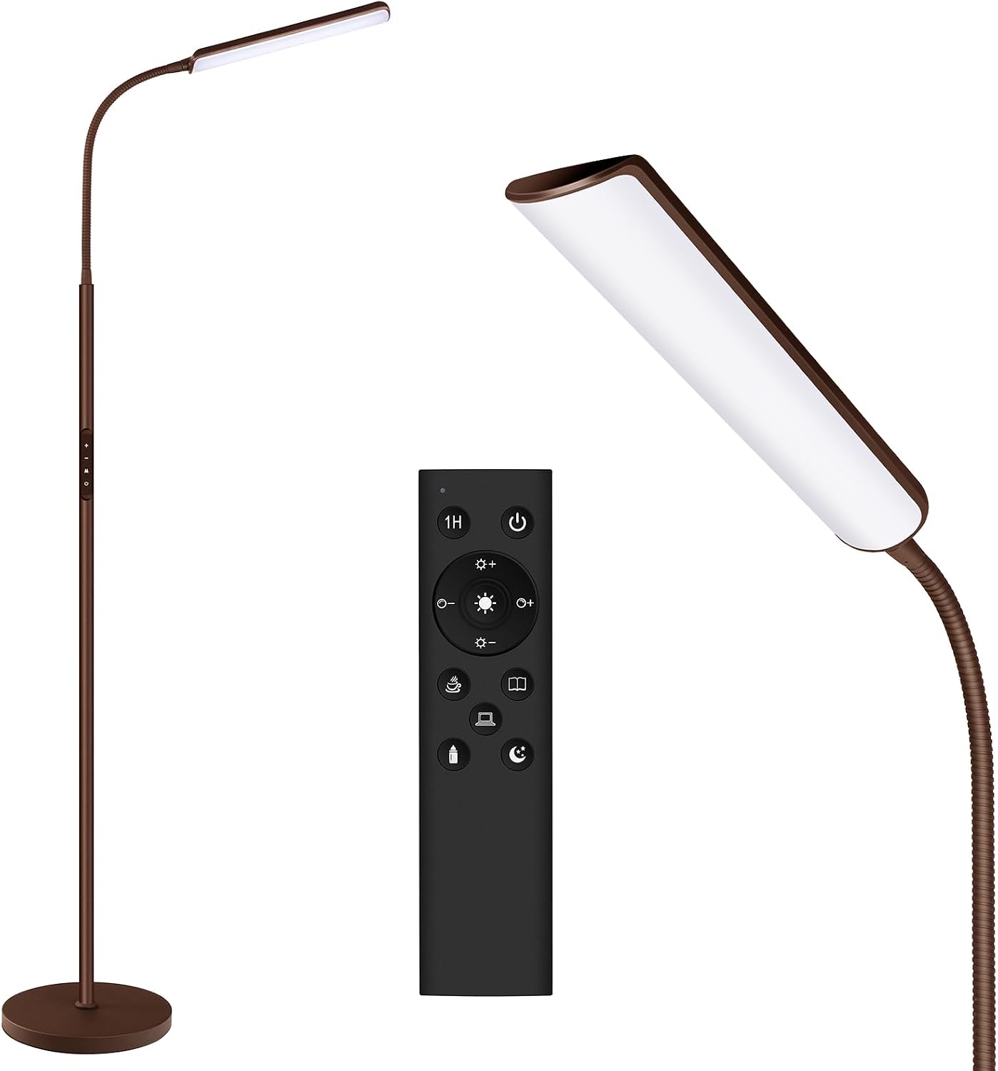 Dimunt LED Floor Lamp, Stepless Adjustable 3000K-6000K Colors, RGB | 4 Color Temps, Bright 15W Floor Lamps for Living Room with 1H Timer, Reading Standing Lamp with Remote & Touch Control, Home
