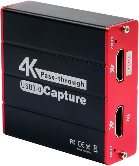 USB3.0 HDMI Video Capture Card for Nintendo Switch, 1080P 60FPS HD Game Capture Device Cam Link With HDMI Passthrough Work with DSLR Xbox PS4 for OBS Twitch Game Live Streaming and Recording