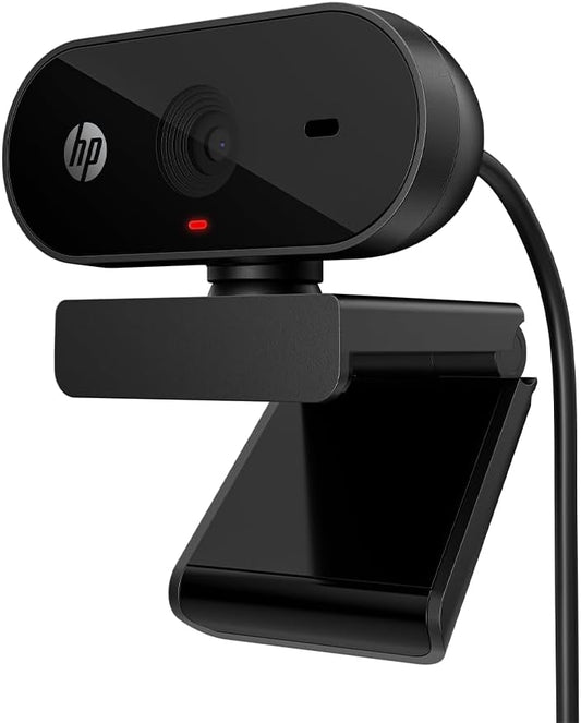 HP 320 FHD Webcam - USB-A Computer Camera with Mic & Privacy Cover - for Desktop, Laptop, & Chromebook - 1080p Resolution w/Wide FOV - Zoom & Teams Compatible - Clip Mount, Tripod Support, & Swivel