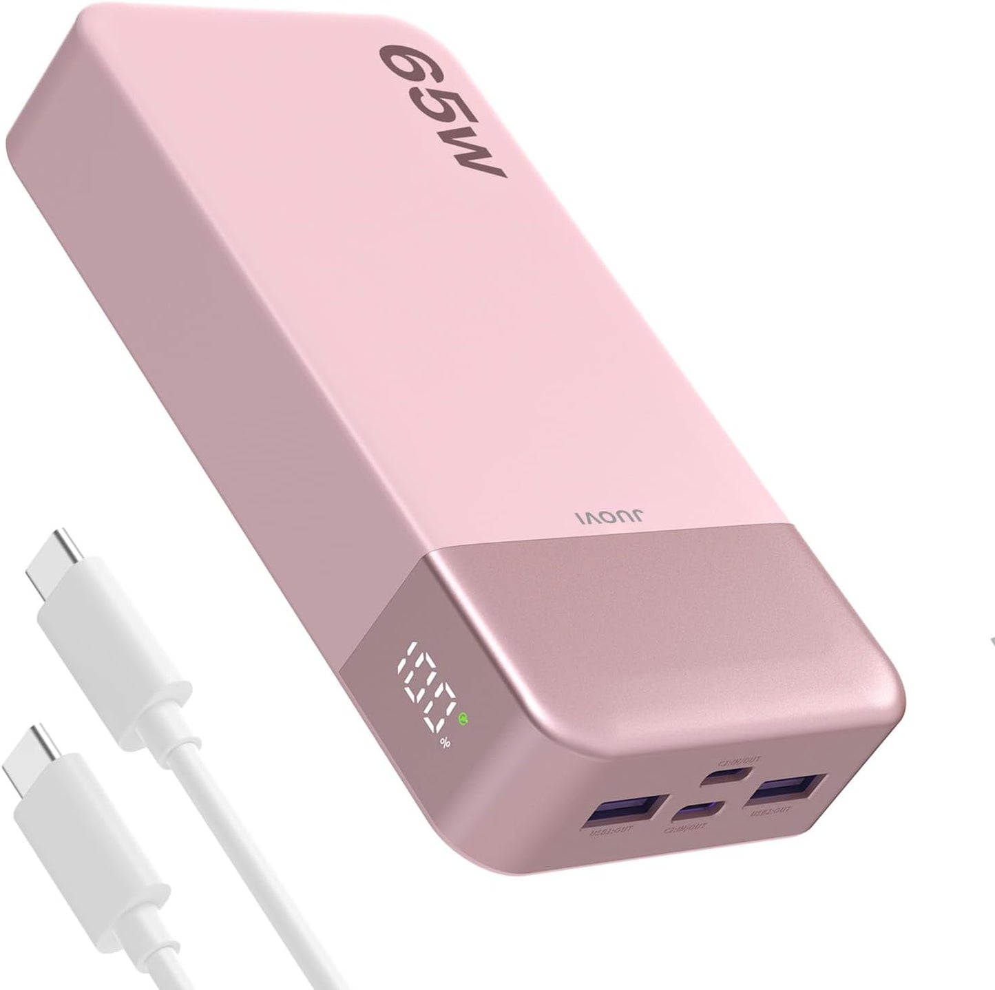 JUOVI Power Bank 65W 20000mAh Laptop Portable Charger | Fast Charging with 4 Ports LED Display External Battery Pack for MacBook Air iPad Tablet iPhone Samsung Steam Deck etc