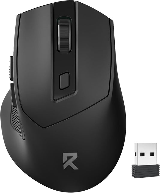 Redragon Wireless Mouse for Laptop, 2.4GHz Computer Mouse with USB Receiver | Up to 24-month battery life, 5 DPI levels up to 4000, 6 buttons, auto sleep, plug-and-play, anti-sweat grips