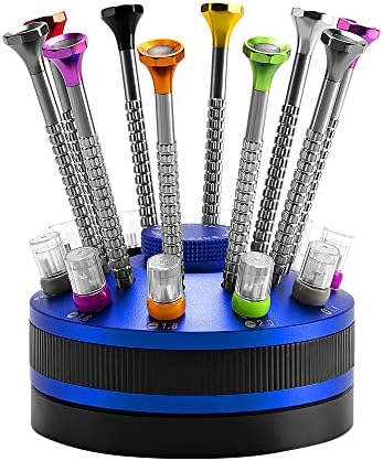 10 pcs Precision Slotted And Phillips Watch Screwdriver Set Different Sizes With 20 Extra Replace Blades Watchmaker Screwdriver Set for Watch,Jewelry,Eyeglass，The Best Gift for Dad