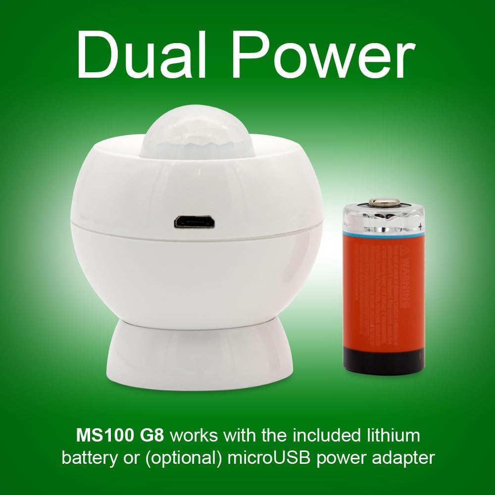HomeSeer Smart Motion Sensor (MS100 G8), 800 Series Mesh & Long Range Z-Wave Technology, Compatible with HomeSeer, Home Assistant, Hubitat (1-Pack)