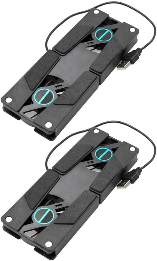 2PCS Laptop Cooler Pad with Dual Fans USB Powered Quiet Cooling Stand Anti-Slip Mat Compatible with All Laptop for Gaming and Work